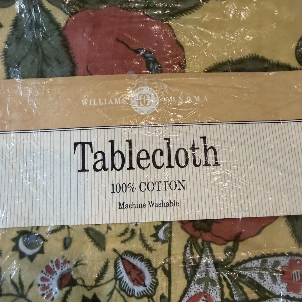 Vtg Williams Sonoma Morris & Co Fruit Tablecloth Paisley 70